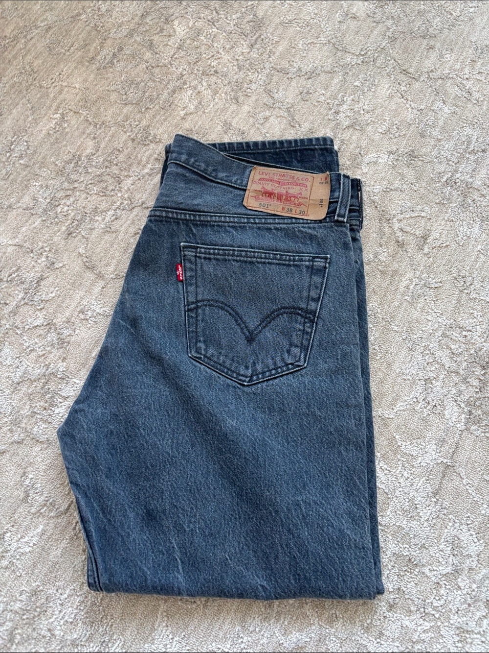 Levi's Men’s 501 Blackwashed Straight Jeans Size 38x30